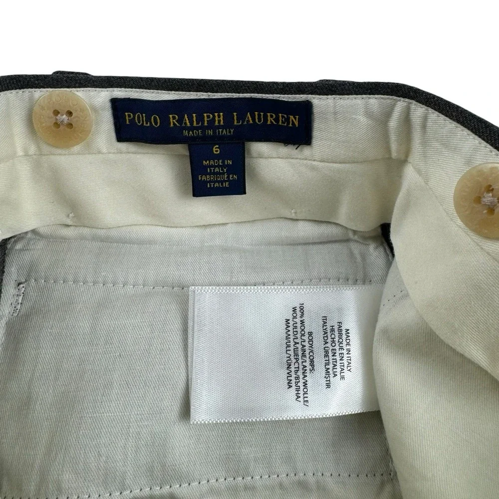 Polo Ralph Lauren Boys Gray Wool Italy Trouser Size 6 x Unfin NWT 175$